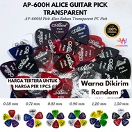 Alice AP-600H Guitar Pick Transparent Material PC Pick 0.58 mm 0.71 mm 0.81 mm 0.96 mm 1.20 mm 1.50 