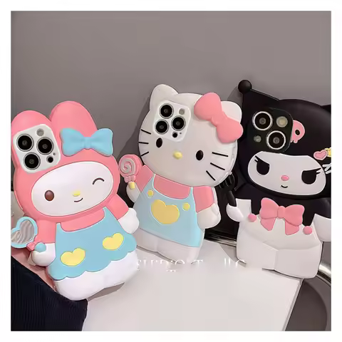 Cute Cartoon 3D Hello Kitty Dog Case For Vivo Y17S Y36 Y33S Y15S Y01 Y20 Y17 Y19 Y02 Y51 Y31 Y33 Y16