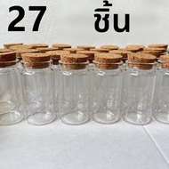 8/27 Pcs 50ml แก้วขวด Corks 26 × 37 × 70 มม.แก้วเล็กๆขวดเทียนขวดคอนเทนเนอร์ Vial ที่ว่างเปล่าหลอดทดส