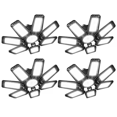LED Garage Light - 00w 0000LM 500K Garage Lights Ceiling LED with 7+ Adjustable Panels Shop Lights S