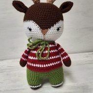 Hand Crochet Reindeer Christmas Gift Stuffed Toys Animals Plush Toys Knit