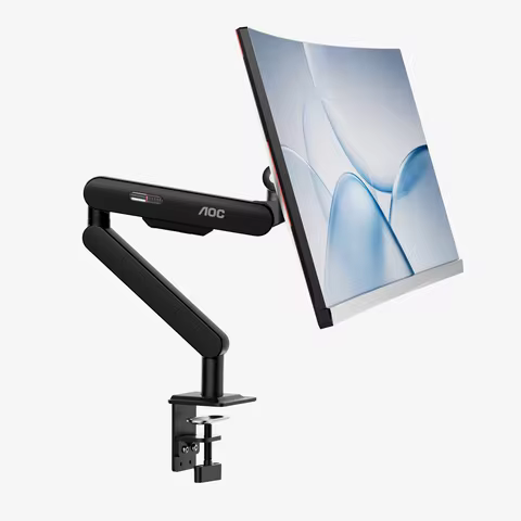 AOC AM500MAX Premium Aluminum Single Monitor Bracket Computer Bracket Adjustable Display Arm Holder 