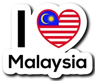 Love Malaysia Flag Decal Sticker Home Pride Travel Car Truck Van Bumper Window Laptop Cup Wall - One