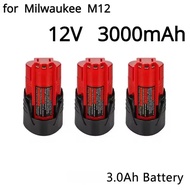 For Milwaukee Battery3Ah Compatible with Milwaukee12V M12XC48-11-2410 48-11-2420 48-11-2411 12-Volt 