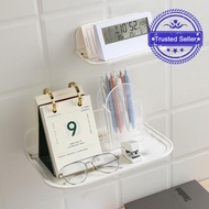 Foldable Wall Shelf Toilet Bedside Cell Phone Hole-free Stand Dormitory Rack Set-top Storage H7u8