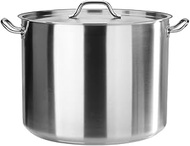 New Star Foodservice 60 Qt Stainless Steel Stock Pot with Cover, 18/8 Stainless Steel