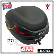 GIVI BOX B27NX 27 LITER CLACK BLACK RED MONOLOCK TOP CASE LC135 Fi/Y15ZR/Y16ZR MOTORCYCLE REAR BOX