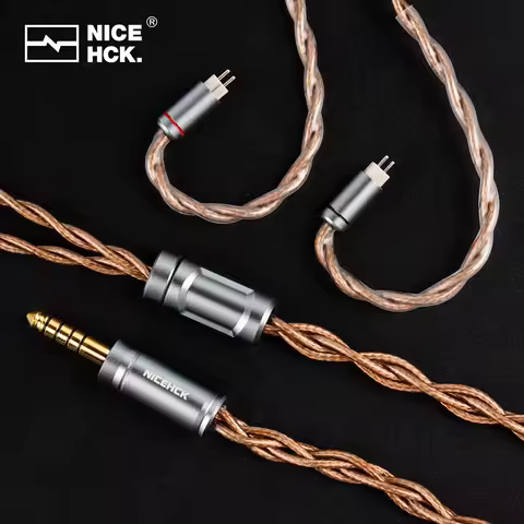 NICEHCK CsgOrpheus 8N Copper Plated Silver Gold Wire HiFi Earphone Cable OFC 4.4mm Plug for Davinci 