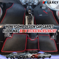 Car BW LAXCY Car Carpet Honeycomb Floor Mat X5 X6 X7 X1 X3 X4