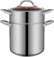 WZHZJ Thick Stainless Steel Steamer Large Capacity Multifunctional Soup Pot, Healthy Cooking Method-sturdy Steel Handle (Size : 26CM)