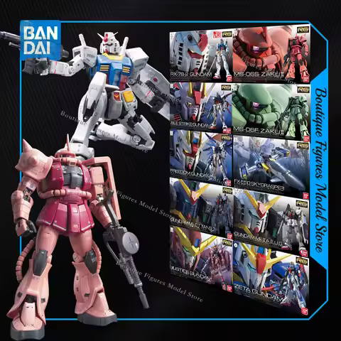 Bandai Original Gundam RG RX-78-2 ZAKU AILE STRIKE FREEDOM MK2 JUSTICE ZETA Action Anime Figures Ass