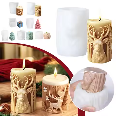 Christmas Aromatherapy Candles Silicone Mold Christmas Stone Party Tools Ornament DIY Fragrance Grin
