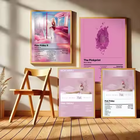 Nicki M-Minaj pink Friday 2 Poster Self-adhesive Art Waterproof Paper Sticker Coffee House Bar Room 