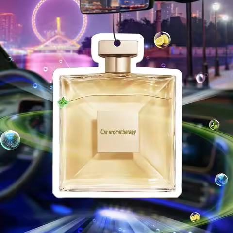 Yellow perfume bottle bow car incense car perfume perfume stick fragrance pendant out of the wind mo