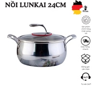 LUNKAI 24cm stainless steel pot, 24cm stainless steel pot, LUNKAI pot, 3-layer stainless steel pot, 