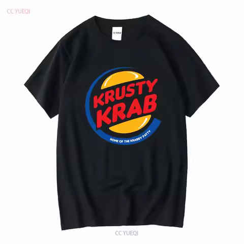 Sponge Krusty Krab bob T Shirt Funny Krabby Patty Burger King Parody long or short sleeves vintage W