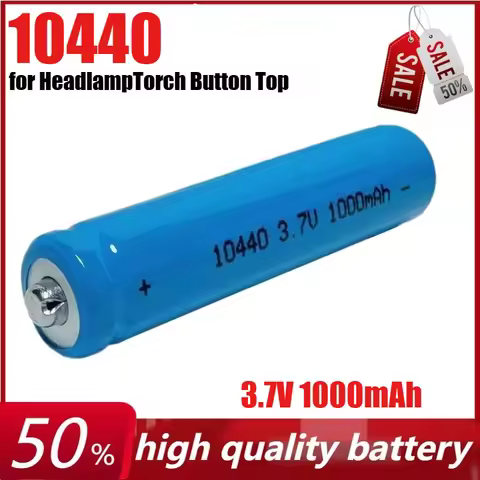 3.7V 1000mAh AAA ICR10400 Rechargeable Lithium Battery for HeadlampTorch Button Top Flashlight Batte