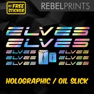 ELVES Holographic / Oil Slick Bike Vinyl Sticker Decal for Mountain Bike and Road Bike