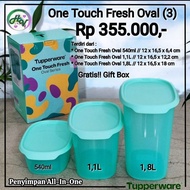 Tupperware One Touch Fresh Oval Food Storage Container 3pcs Jars