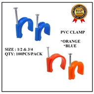 Pvc Orange / Blue / 1/2 inch / 3/4 inch pvc clamp (Per pack 100pcs)