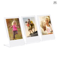 3 Packs 3inches L-shape Acrylic Photo Frame Transparent Mini Stand Compatible with Fujifilm Instax M