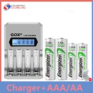 Energizer AAA/AA 2450mah/900mah Ni-Mh Rechargeable Batteries With 4 Slots LCD Display Smart Battery 