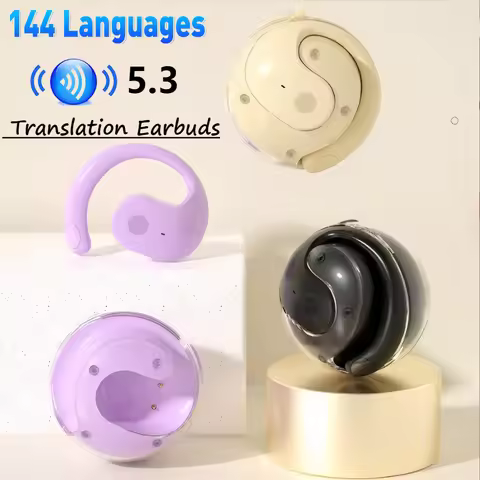 AI Translation Earbuds Wireless BT 144 Languages Translator Device Smart Voice Real-Time Translator 