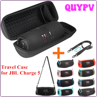 QUYPV กระเป๋าเดินทาง EVA แบบแข็งใหม่ล่าสุดกระเป๋าถือกล่องเก็บของ + ซิลิโคนนิ่มสำหรับ JBL ชาร์จ5ลำโพงบลูทูธสำหรับ JBL Charge5เคส APITV