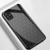 Case For Samsung A71 4G A71 5G A91 Honeycomb Pattern Phone Shockproof Glass Shell