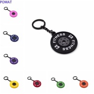 POMAT Barbell Plates Key Chain, Mini Simulation Barbell Plates Keyring, Trendy Creative Dumbbell Jew