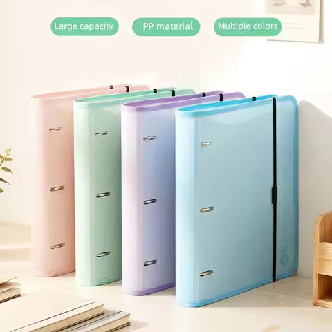 1pc Multi-Function 3 Hole Loose Leaf Folder, Binder Design Storage Book, Large Capacity Document Boo