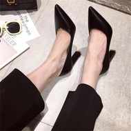 Women's Fashion Shoes High Heels Solid Color Thick Pointed Toe Comfortable To Wear Height 8cm Availa