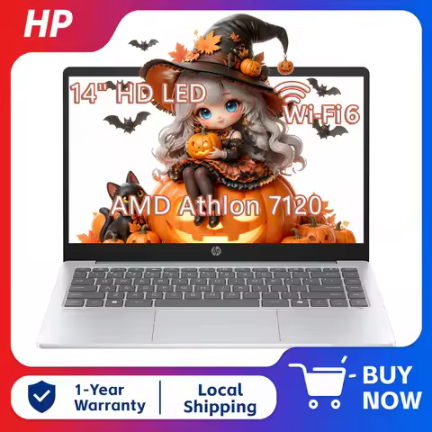 HP 14" HD LED Loptop, AMD Athlon 7120, 4GB DDR5 RAM, Up to 256GB SSD, Windows 11 Home, Moonlight Blu