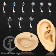 Curved Barbell Eyebrow Piercing silver Eyebrow and Rook Piercing with various beautiful stones