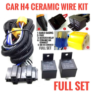 Car H4 Headlight Wire kit Power H4 Cable Set Headlamp Boost Up Wire Kit Ceramic Socket Relay H4 Bulb Socket Wayer Lampu Besar H4 Kereta Persona Saga Iswara BLM Wira Myvi Viva Axia Kancil Kelisa Kenari Kembara