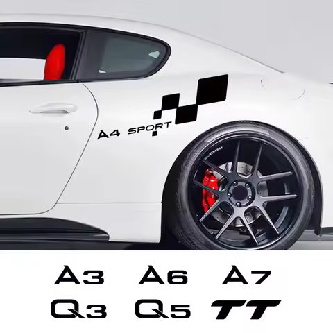 2PCS Car Body Sticker For Audi A4 B8 B9 B7 A3 8P 8V 8L A6 C6 C7 A5 A7 A1 A8 Q3 8U Q5 FY Q7 Q8 TT Ext
