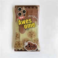 เคสถุงขนมสกรีนลาย กันเลนส์กล้อง บิดงอได้ สำหรับ 7p/8p xr 11 11promax 12 12pro 12promax 13 13promax 1