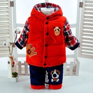 Suit Baby Clothes Pure Cotton Winter Clothes Plus Year Boys Fleece Infants Young Boys fashion Two-Pi