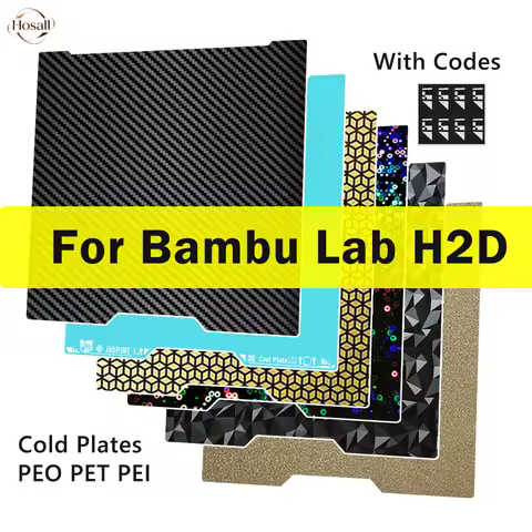 For Bambu Lab H2D Build Plate Kit with QR Code Bambulab H2D Upgrade Smooth Bed Hologram Strong Adhes