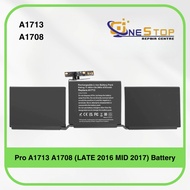 13.3" for Retina A1708 (EMC 3164 EMC 2978) A1713 Mid 2016 2017 11.40V 54.5Wh 4781mAh Replacement Bat