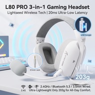 Attack Shark L80PRO 3-in-1 Earphones Gaming Headsets Lightseed Headphones Wireless Tech 20ms Ultra L