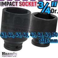 3/4 INCH 43mm 44mm 45mm 46mm 47mm 48mm 49mm 50mm - IMPACT BOX SOCKET - 43 44 45 46 47 48 47 50 3/4" 