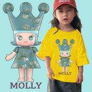 👕🎁🎀เสื้อยืด Labubu Pop Mart kids tshirt Molly ผ้าฝ้าย 100% สำหรับเด็กเสื้อยืด