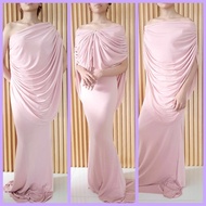 shine Many Ways to Wear Draped Long Dress For Party Ninang Wedding Entourage Free and Plus Size - FR