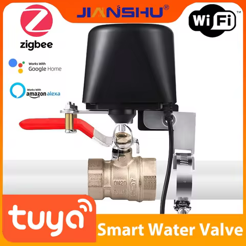 Jianshu Tuya Wifi Water Solenoid Valve Smart Faucet Valve Electric Wifi Zigbee Water Valve 12V Autom