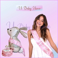 Happy Birthday Sash Satin Shoulder Strap Party Decoration Women Girl Accessories Etiquette Belt