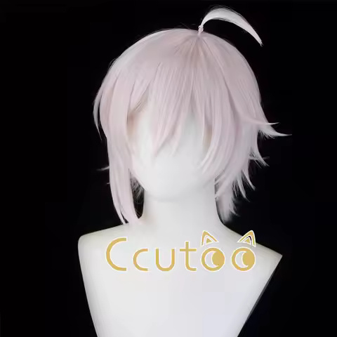 Kujo Tenn Idolish7 Wigs Anime Costume Party Heat Resistant Synthetic Hair Light Pink Cosplay Wig + F