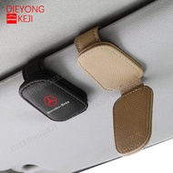 Universal Car Sunglasses Holder Magnetic PU Leather Auto Sun Visor Glasses Hanger Clip Card Ticket H