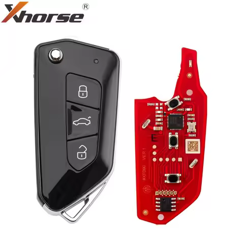 XHORSE XKGA83EN All Black 3 Buttons Second Generation Universal Wired Remote Key