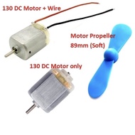 130 DC Motor / DC Motor with Wire / 89mm Propeller -Mini Small 1-6v 0.4A High Speed Toy Toys RC 2WD 